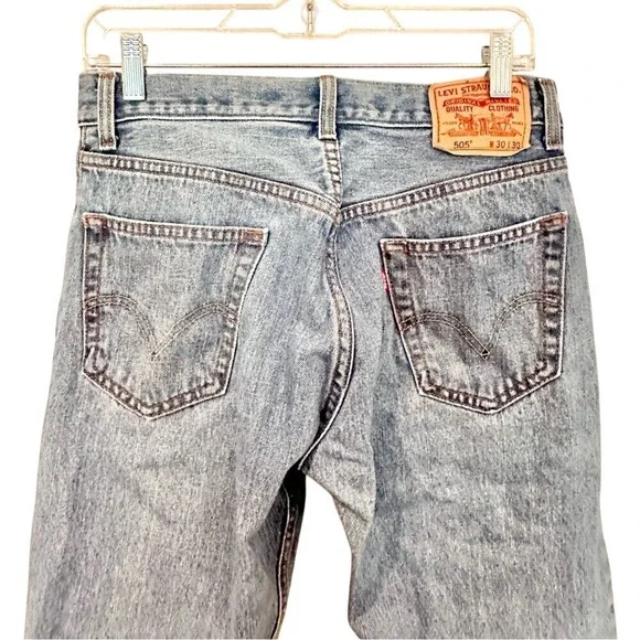 Levi's 505 Regular Fit Denim Jeans Men's 30" x 30" Cotton Straight Leg Vintage - Picture 4 of 7